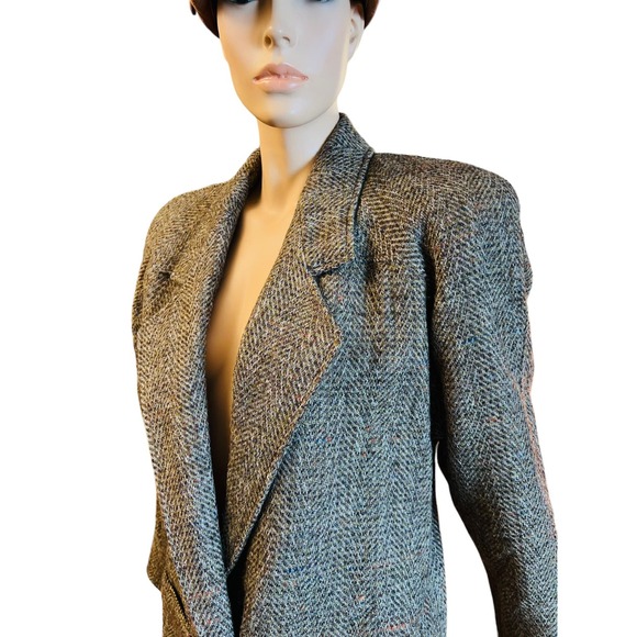 Vintage Dimitri Made in Italy Tweed Blazer  Size 6 Wool 2 Buttoned Closure - Picture 5 of 14